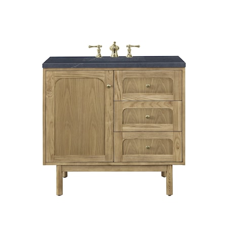 James Martin Vanities Laurent 36in Single Vanity, Light Natural Oak w/ 3 CM Charcoal Soapstone Top 545-V36-LNO-3CSP